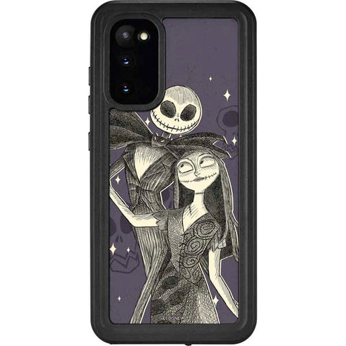 Disney The Nightmare Before Christmas Jack and Sally Art Galaxy S20 Waterproof Case