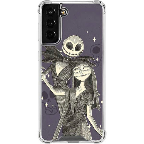 Disney The Nightmare Before Christmas Jack and Sally Art Galaxy S21 FE Clear Case