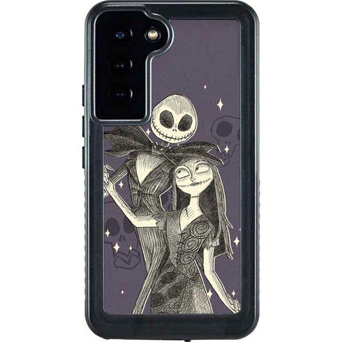 Disney The Nightmare Before Christmas Jack and Sally Art Galaxy S23 Plus Waterproof Case