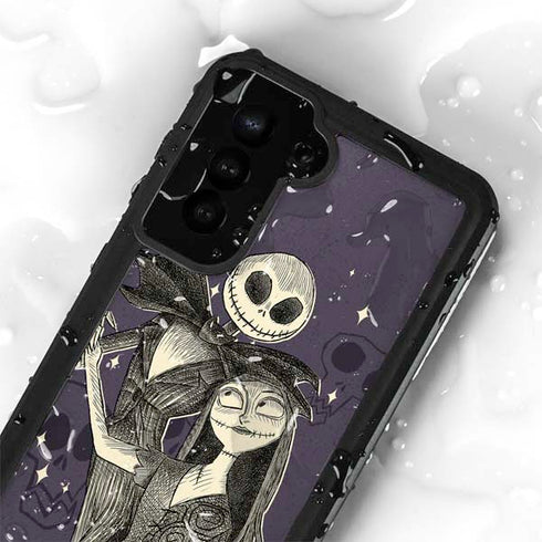 Disney The Nightmare Before Christmas Jack and Sally Art Galaxy S23 Plus Waterproof Case