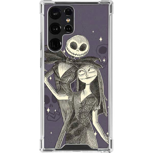 Disney The Nightmare Before Christmas Jack and Sally Art Galaxy S24 Ultra Clear Case