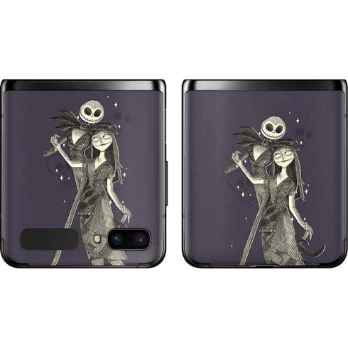 Disney The Nightmare Before Christmas Jack and Sally Art Galaxy Z Flip Skin