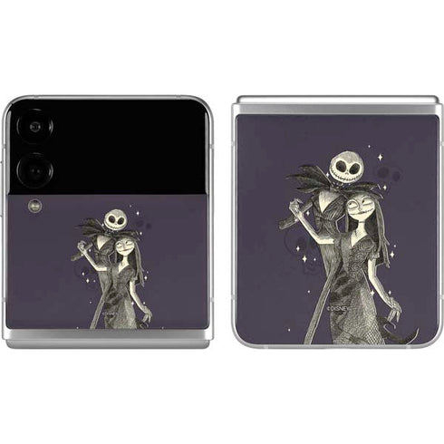 Disney The Nightmare Before Christmas Jack and Sally Art Galaxy Z Flip4 5G Skin