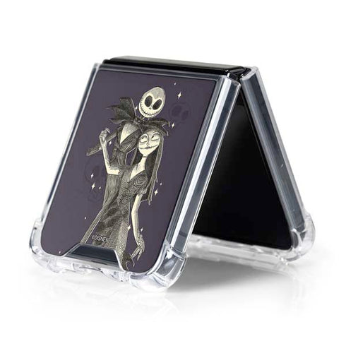 Disney The Nightmare Before Christmas Jack and Sally Art Galaxy Z Flip5 5G Clear Case