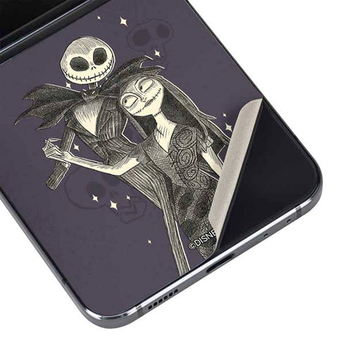 Disney The Nightmare Before Christmas Jack and Sally Art Galaxy Z Flip5 5G Skin