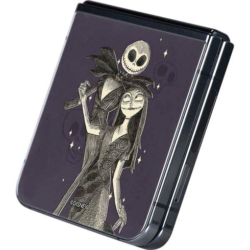 Disney The Nightmare Before Christmas Jack and Sally Art Galaxy Z Flip5 5G Skin
