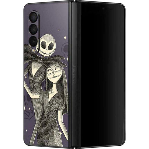 Disney The Nightmare Before Christmas Jack and Sally Art Galaxy Z Fold3 5G Skin