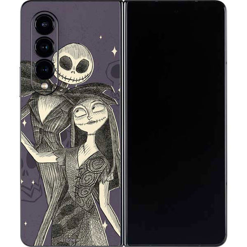 Disney The Nightmare Before Christmas Jack and Sally Art Galaxy Z Fold4 5G Skin