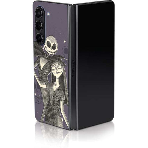 Disney The Nightmare Before Christmas Jack and Sally Art Galaxy Z Fold5 5G Skin