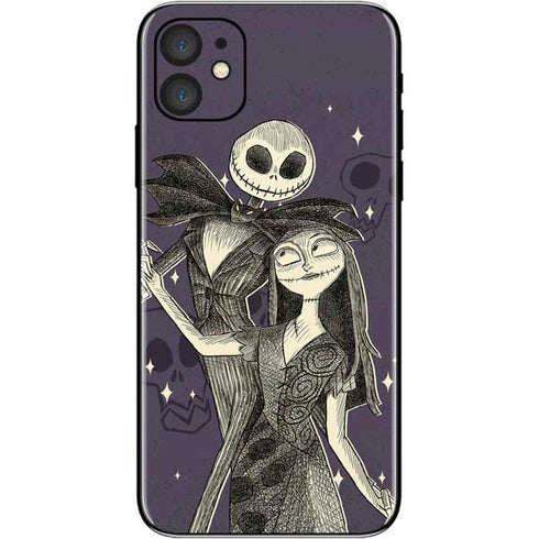 Disney The Nightmare Before Christmas Jack and Sally Art iPhone 11 Skin