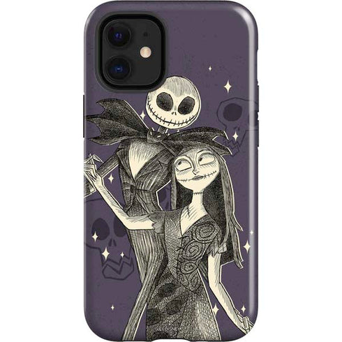 Disney The Nightmare Before Christmas Jack and Sally Art iPhone 12 Mini Impact Case