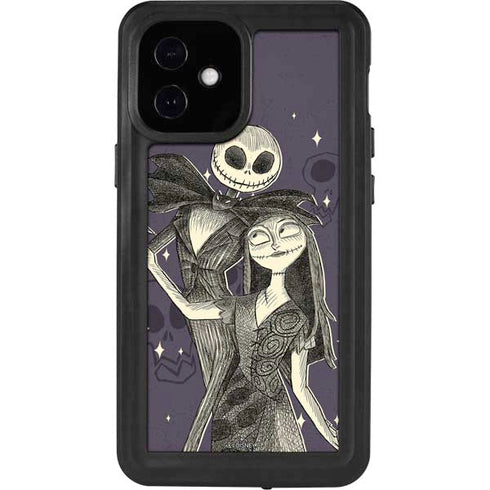 Disney The Nightmare Before Christmas Jack and Sally Art iPhone 12 Mini Waterproof Case