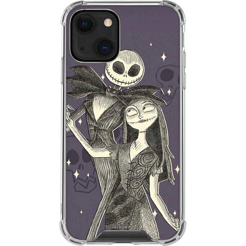 Disney The Nightmare Before Christmas Jack and Sally Art iPhone 13 Mini Clear Case