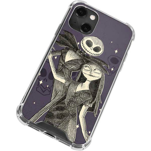 Disney The Nightmare Before Christmas Jack and Sally Art iPhone 13 Mini Clear Case