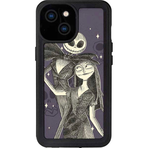 Disney The Nightmare Before Christmas Jack and Sally Art iPhone 13 Mini Waterproof Case