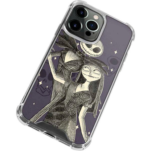 Disney The Nightmare Before Christmas Jack and Sally Art iPhone 13 Pro Clear Case