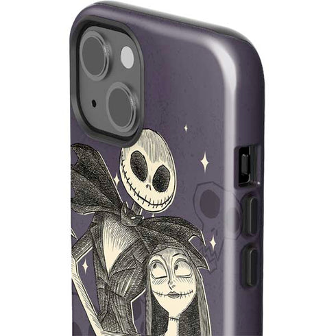 Disney The Nightmare Before Christmas Jack and Sally Art iPhone 15 Plus Impact Case