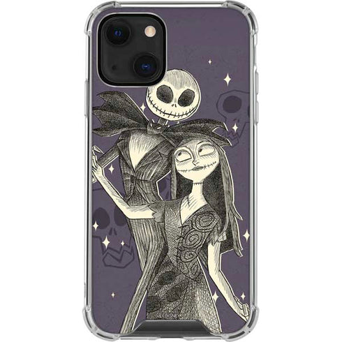 Disney The Nightmare Before Christmas Jack and Sally Art iPhone 14 Plus Clear Case