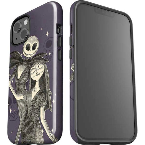 Disney The Nightmare Before Christmas Jack and Sally Art iPhone 15 Impact Case