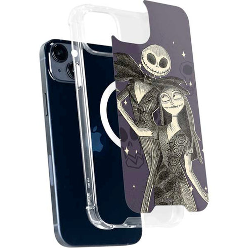Disney The Nightmare Before Christmas Jack and Sally Art iPhone 15 Plus MagSafe Case