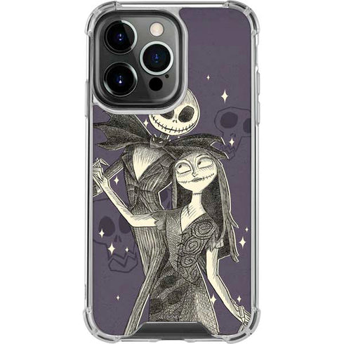 Disney The Nightmare Before Christmas Jack and Sally Art iPhone 15 Pro Clear Case