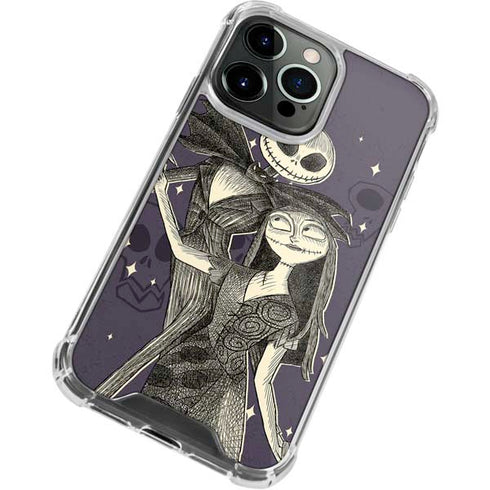 Disney The Nightmare Before Christmas Jack and Sally Art iPhone 15 Pro Clear Case