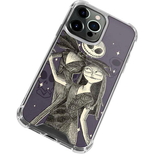 Disney The Nightmare Before Christmas Jack and Sally Art iPhone 15 Pro Max Clear Case