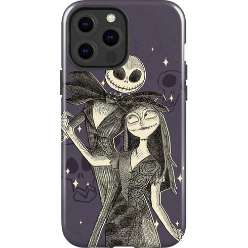 Disney The Nightmare Before Christmas Jack and Sally Art iPhone 15 Pro Max Impact Case