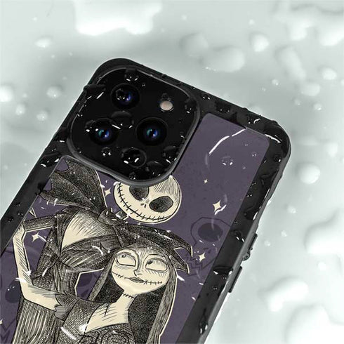 Disney The Nightmare Before Christmas Jack and Sally Art iPhone 14 Pro Max Waterproof Case
