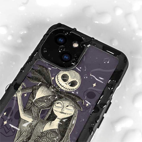 Disney The Nightmare Before Christmas Jack and Sally Art iPhone 15 Waterproof Case