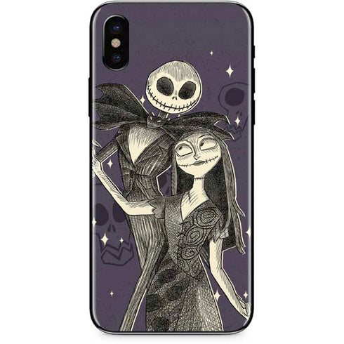 Disney The Nightmare Before Christmas Jack and Sally Art iPhone XS Skin