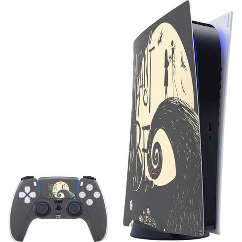 Disney The Nightmare Before Christmas Jack and Sally Meant to Be PS5 Digital Edition Bundle Skin