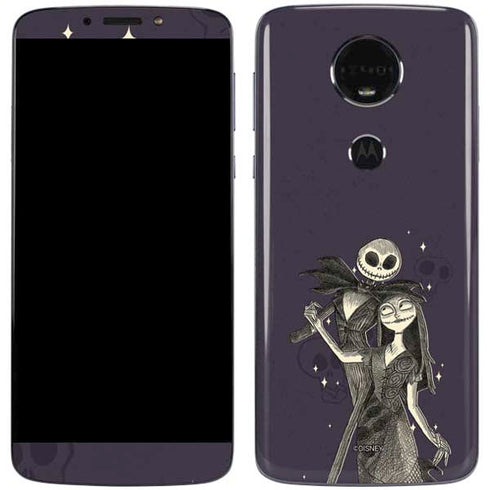 Disney The Nightmare Before Christmas Jack and Sally Art Moto E5 Plus Skin