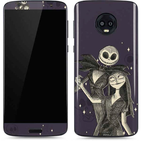 Disney The Nightmare Before Christmas Jack and Sally Art Moto G6 Skin
