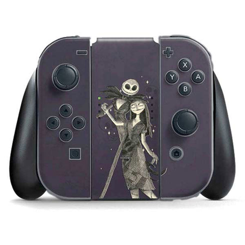 Disney The Nightmare Before Christmas Jack and Sally Art Nintendo Switch (2017-2021) Joy-Con Controller Skin
