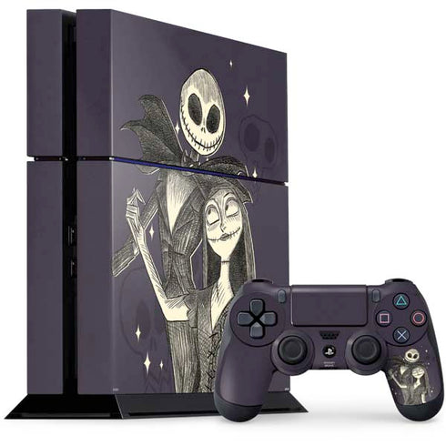 Disney The Nightmare Before Christmas Jack and Sally Art PS4 Console and Controller Bundle Skin