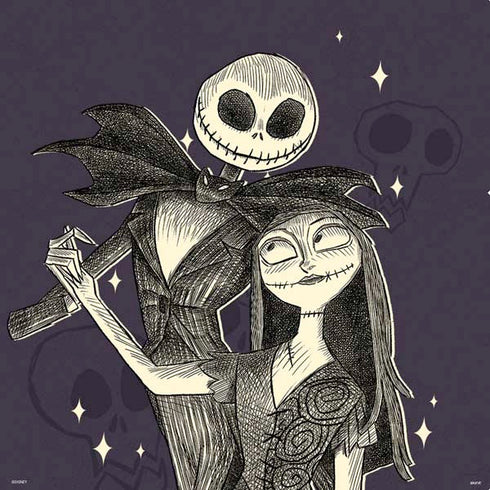 Disney The Nightmare Before Christmas Jack and Sally Art PS4 Slim Skin