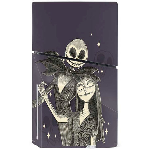 Disney The Nightmare Before Christmas Jack and Sally Art PS5 Slim Disk Bundle Skin