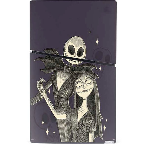 Disney The Nightmare Before Christmas Jack and Sally Art PS5 Slim Digital Edition Console Skin