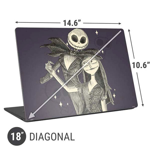 Disney The Nightmare Before Christmas Jack and Sally Art Universal Laptop 18in (14.6 x 10.6in) Skin