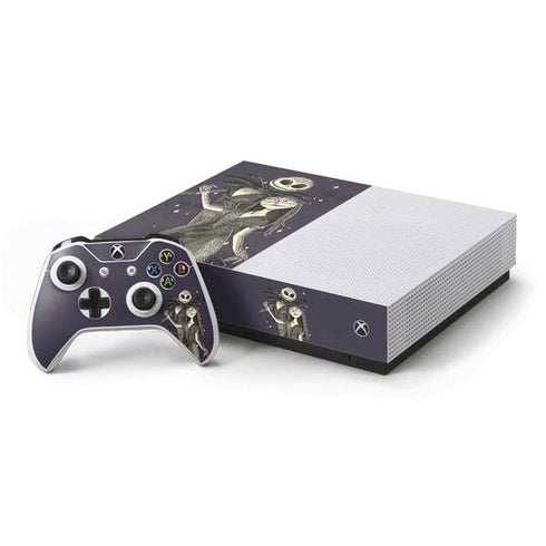 Disney The Nightmare Before Christmas Jack and Sally Art Xbox One S All-Digital Edition Bundle Skin