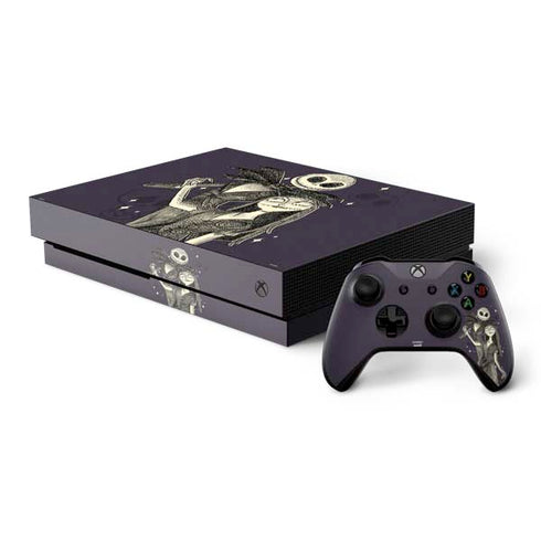 Disney The Nightmare Before Christmas Jack and Sally Art Xbox One X Bundle Skin