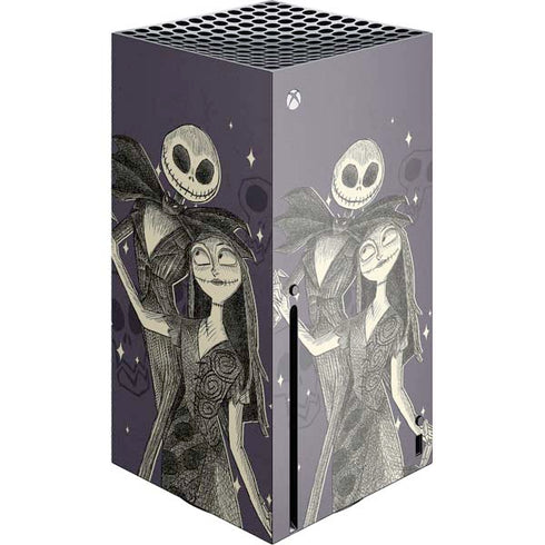Disney The Nightmare Before Christmas Jack and Sally Art Xbox Series X Console Skin