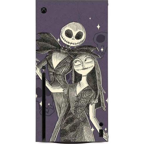 Disney The Nightmare Before Christmas Jack and Sally Art Xbox Series X Console Skin