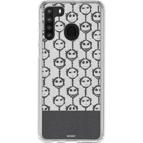Disney The Nightmare Before Christmas Jack Skellington Face Expressions pattern Galaxy A21 Clear Case