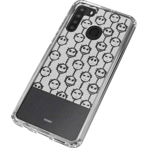 Disney The Nightmare Before Christmas Jack Skellington Face Expressions pattern Galaxy A21 Clear Case
