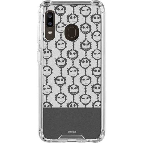 Disney The Nightmare Before Christmas Jack Skellington Face Expressions pattern Galaxy A30 Clear Case
