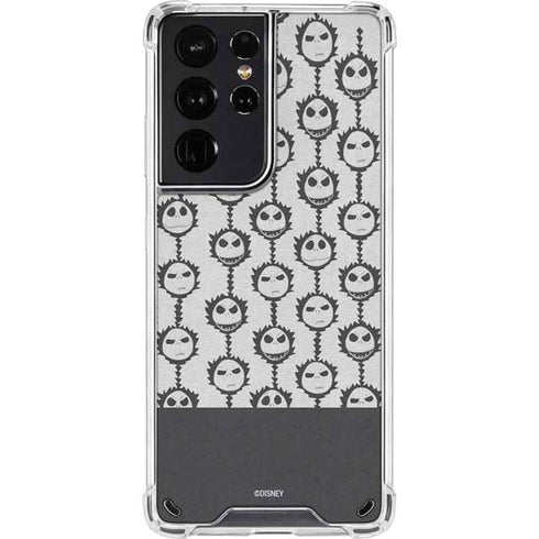 Disney The Nightmare Before Christmas Jack Skellington Face Expressions pattern Galaxy S21 Ultra 5G Clear Case
