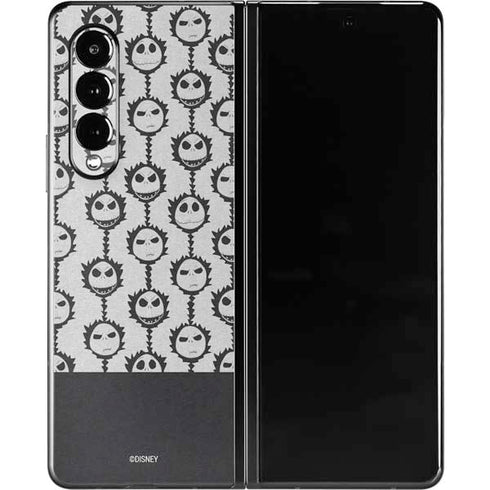 Disney The Nightmare Before Christmas Jack Skellington Face Expressions pattern Galaxy Z Fold3 5G Skin