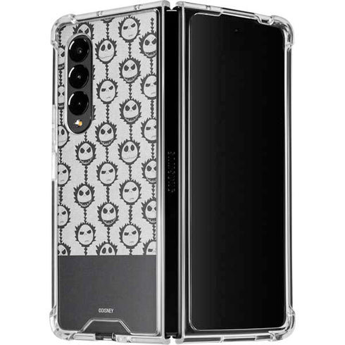 Disney The Nightmare Before Christmas Jack Skellington Face Expressions pattern Galaxy Z Fold4 5G Clear Case